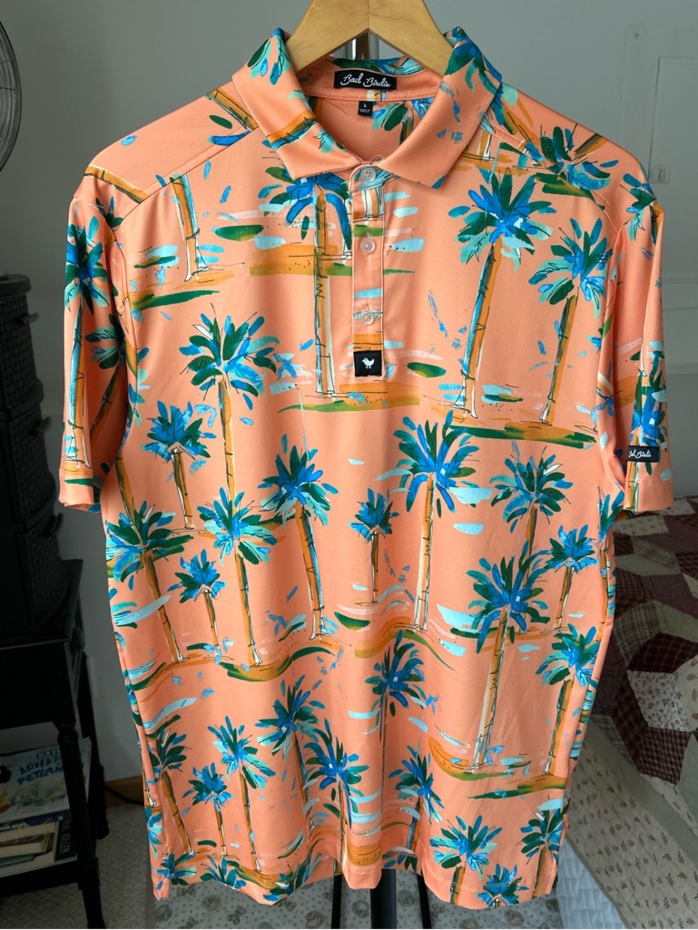 Bad Birdie Hotel California Polo Orange Palm Trees